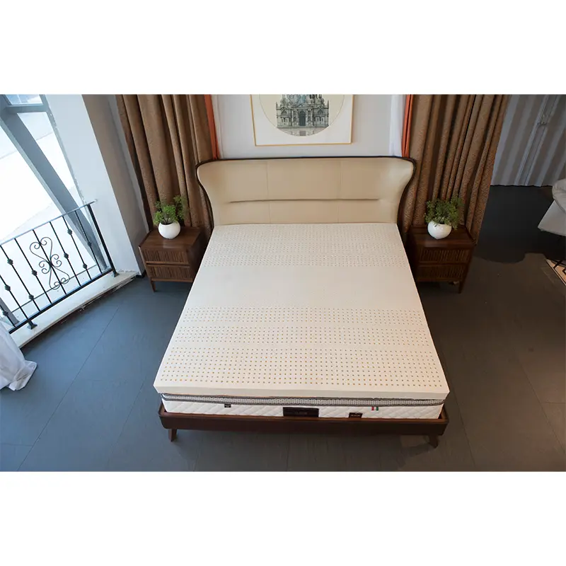 Queen size 7-zon platt latexmadrass